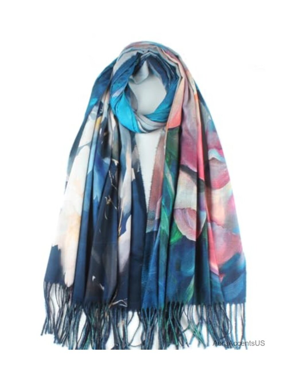 100% Viscose Reversible Art Scarf Large Shawl Wrap Winter Warm Women